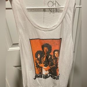 JIMI HENDRIX Chaser white racer back tank. Size small.